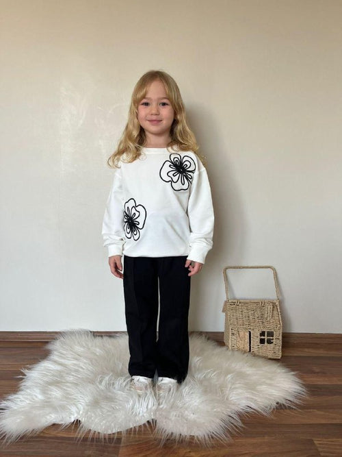 Kaliteli Çiçek Desenli Kız Çocuk Takım