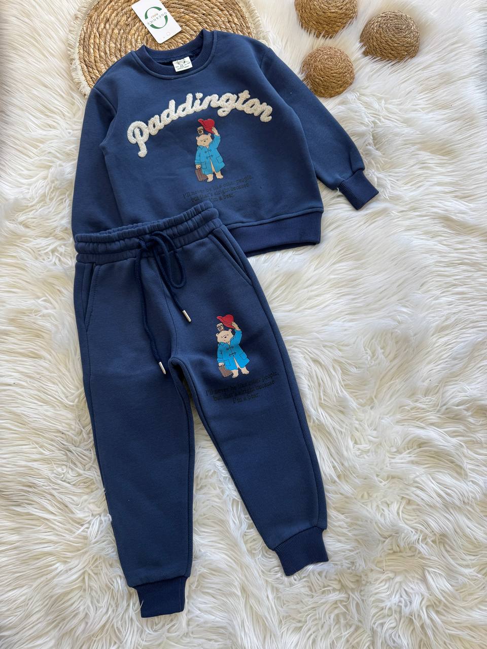Paddington Baskılı Lacivert Çocuk Eşofman Takımı