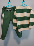 Yeşil Çizgili Erkek Çocuk Takım