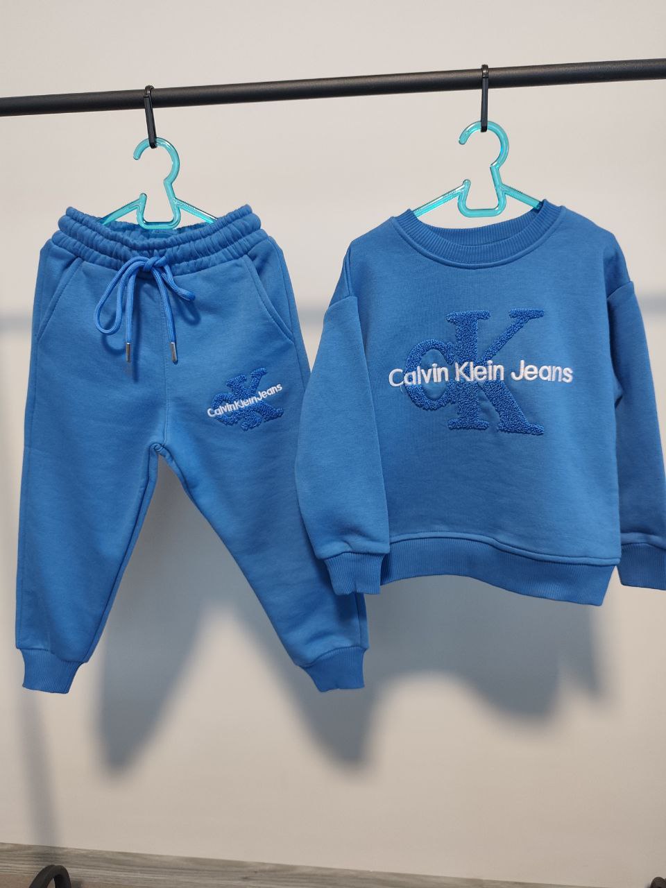 CK Nakış Detaylı Mavi Erkek Çocuk Takım