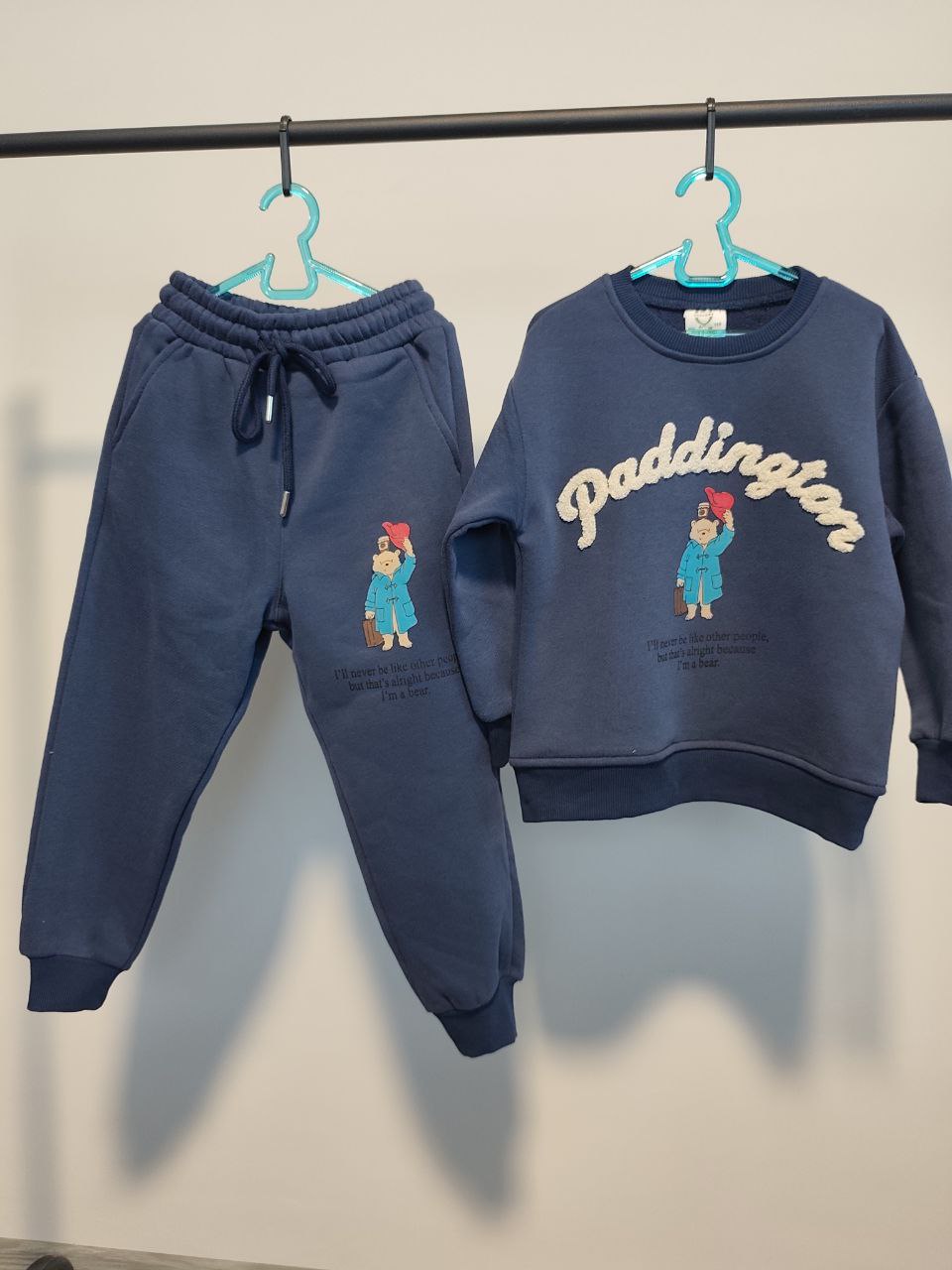 Paddington Baskılı Lacivert Çocuk Eşofman Takımı